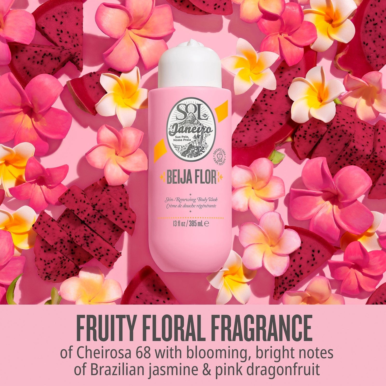 Fruity floral fragrance of cheirosa 68 with blooming, bright notes of Brazilian jasmine & pink dragonfruit