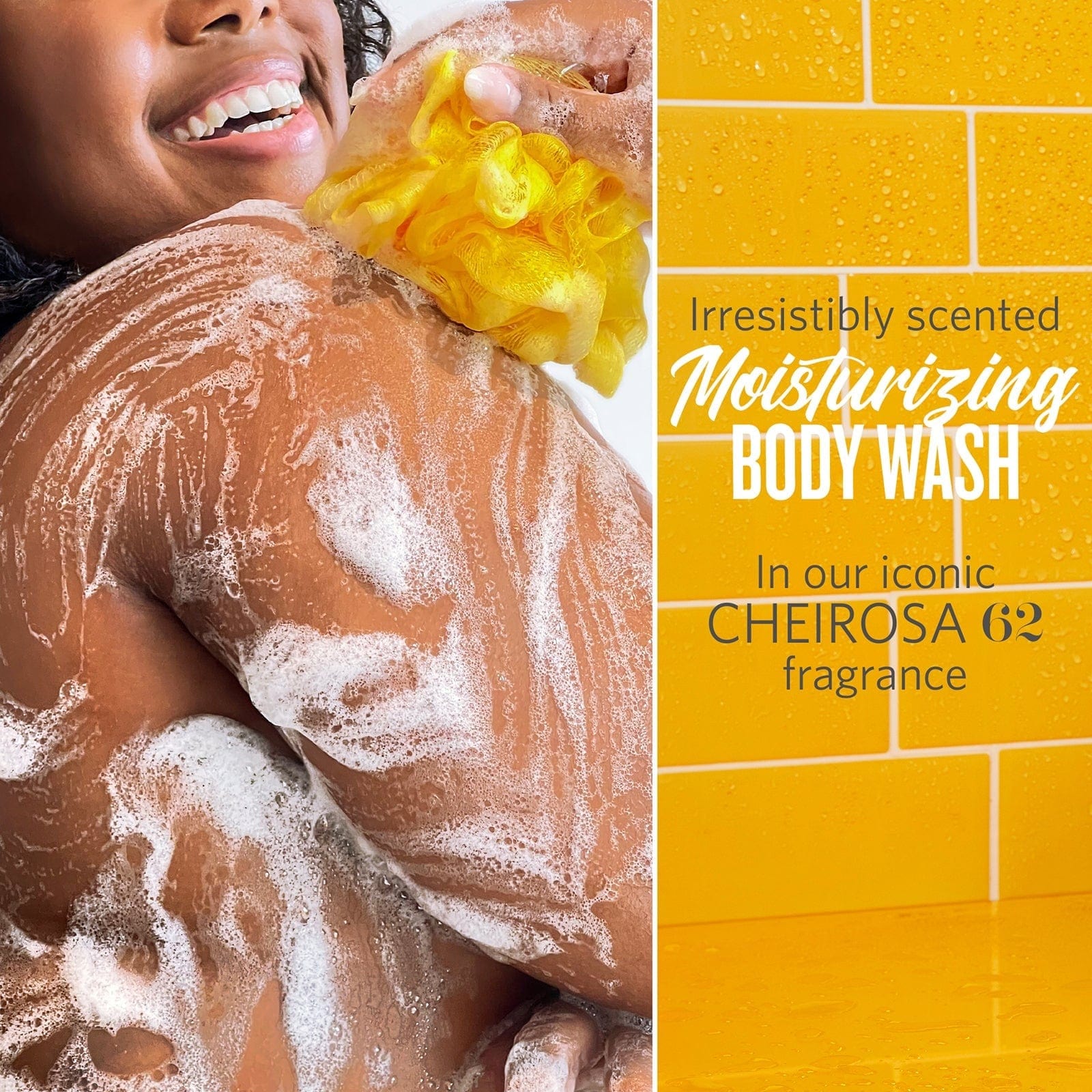 Irresistibly scented moisturizing body wash in our iconic cheirosa 62 fragrance