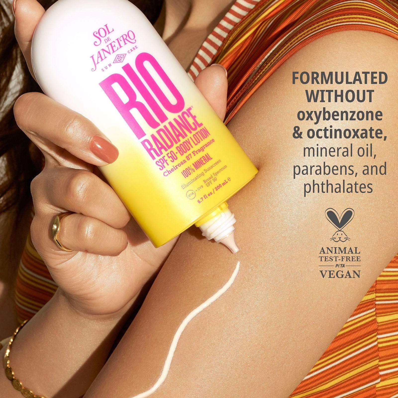 Formulated without oxybenzone & octinoxate, mineral oil, parabens and phthalates. Animal test free - Vegan