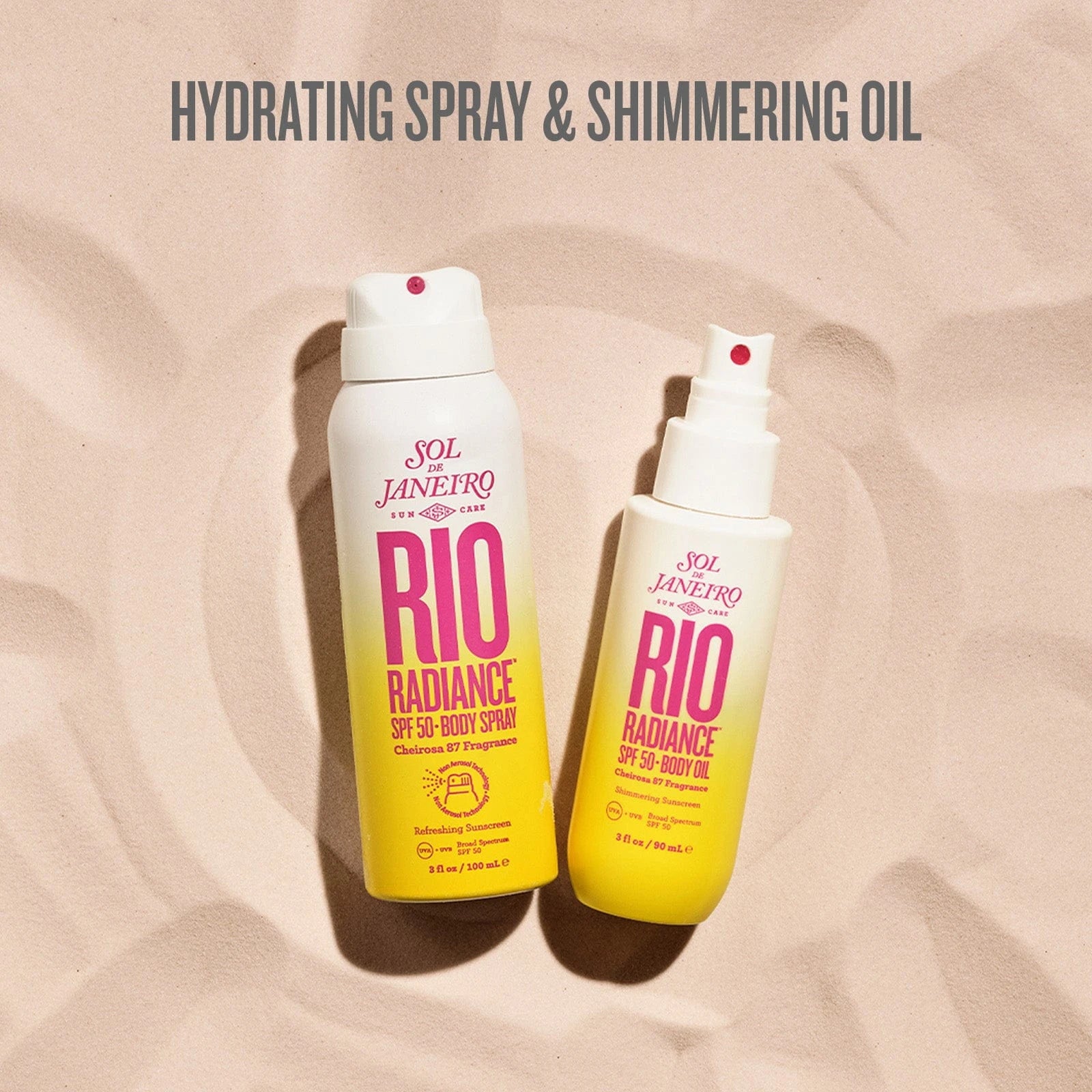 Hydrating spray and shimmering oil