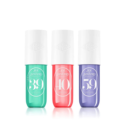 Image is of our new sol de janeiro bundle with cheirosa 39 limited edition perfume mist, cheirosa 40 perfume mist, and cheirosa 59 perfume mist