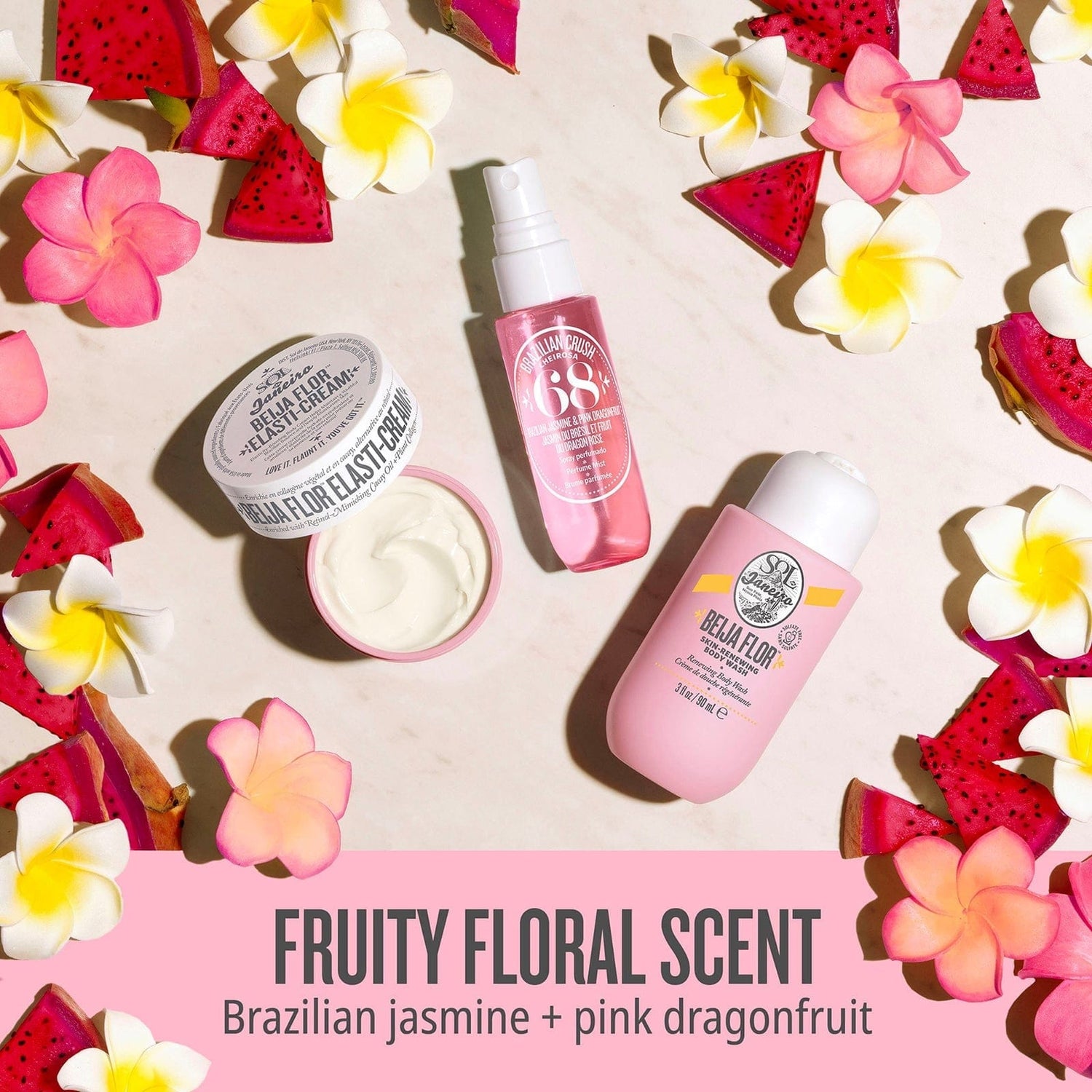 Fruity floral scent, Brazilian jasmine + pink dragonfruit