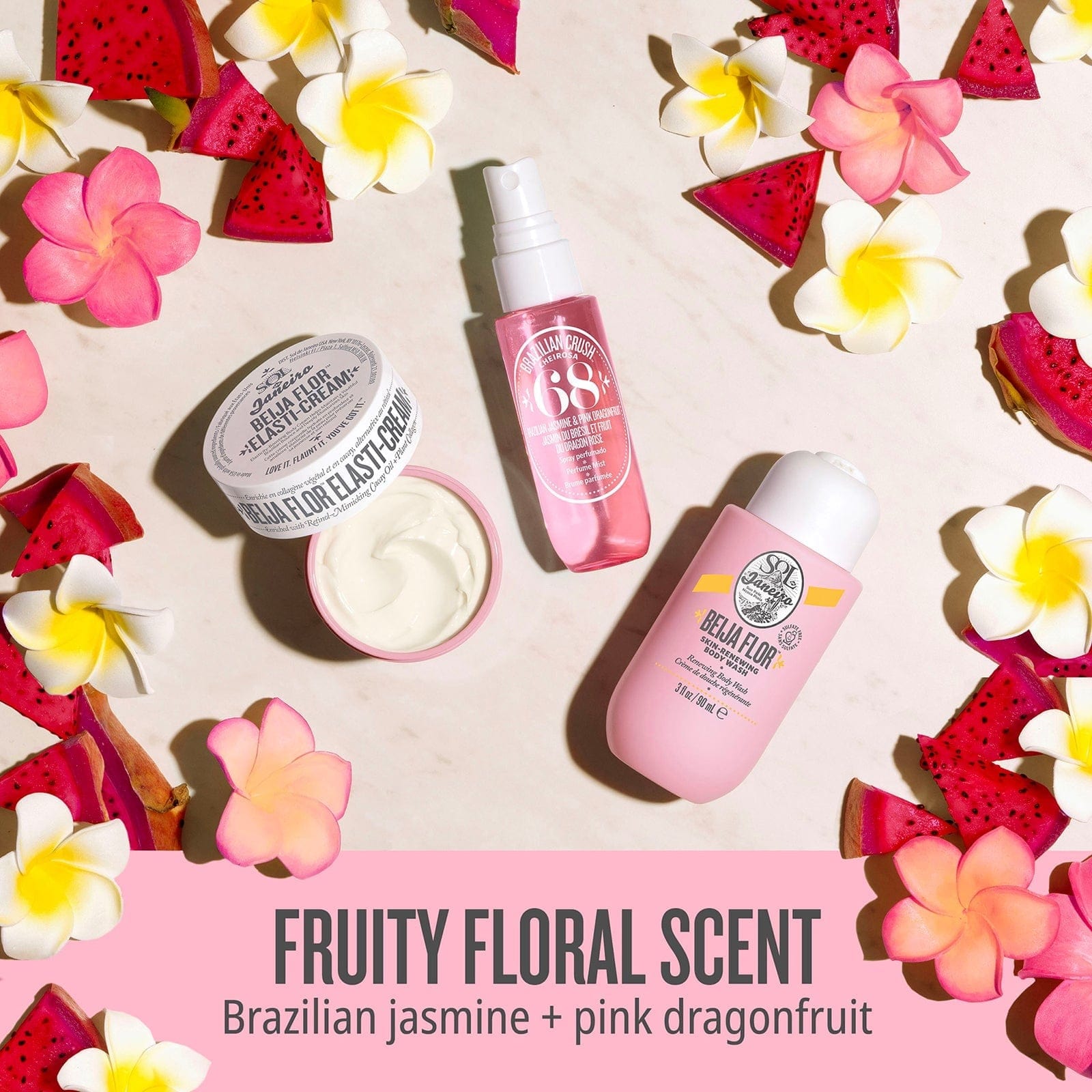 Fruity floral scent, Brazilian jasmine + pink dragonfruit