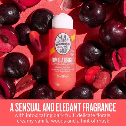A sensual and elegant fragrance with intoxicating dark fruit, delicate florals, creamy vanilla woods and a hint of musk 