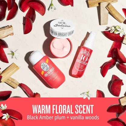 Warm floral scent - black amber plum + vanilla woods