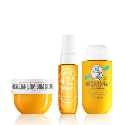Bum Bum Cream, Cheirosa 62 Perfume Mist, and Brazilian Play Shower Gel