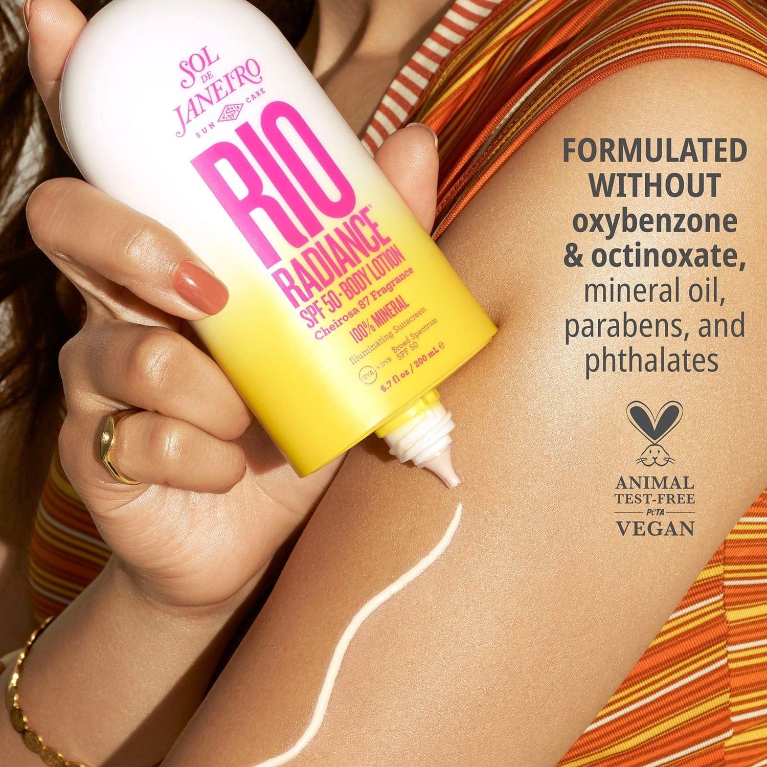 Formulated without oxybenzone &amp; octinoxate, mineral oil, parabens and phthalates. Animal test free - Vegan