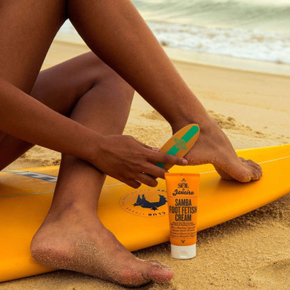 Model using samba foot cream